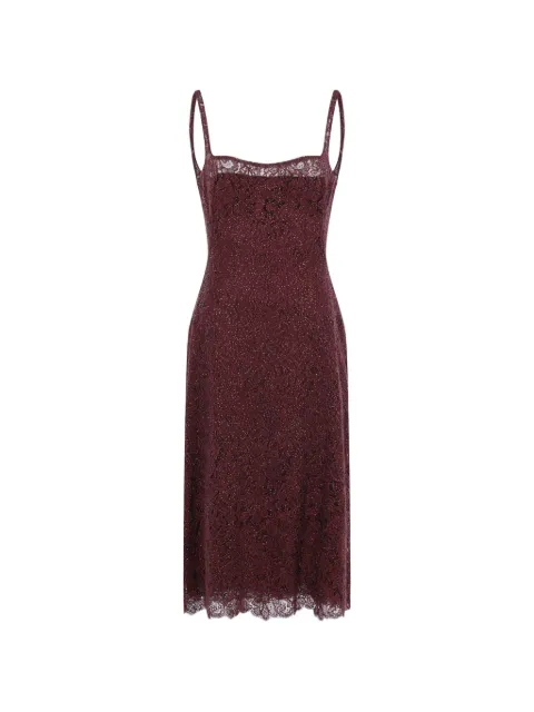 Ermanno Scervino rebrodé-lace scalloped-hem midi dress Red D492Q318CTEXQ