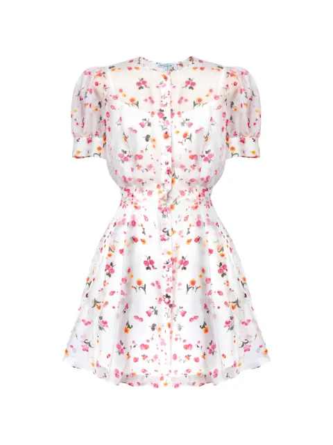 POST MERIDIEM floral-print silk mini dress White CHIFFONMINIDRESSWITHBUTTONS