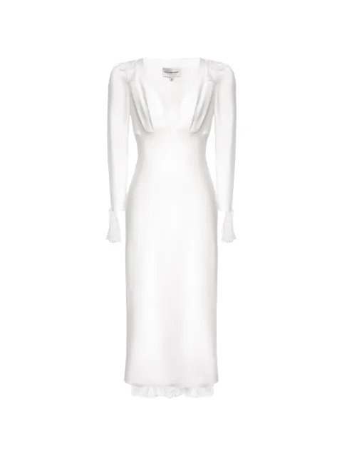 POST MERIDIEM lace-trim fitted midi dress White FITTEDMIDIDRESSWITHLACE