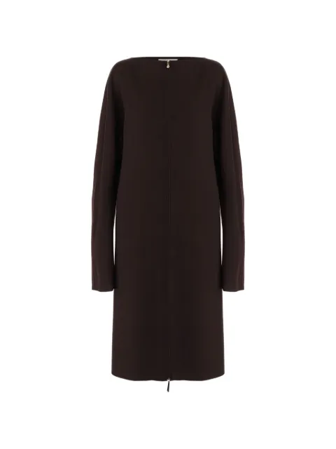 Carven pearl-embellished long-sleeve dress Brown 6262K21013CHOCOLATE