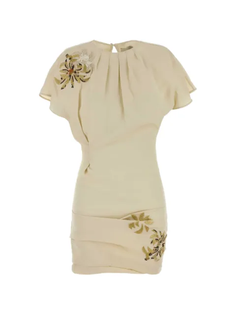 ISABEL MARANT Sakia embroidered crepe mini dress Neutrals RO1083FAD3J04I