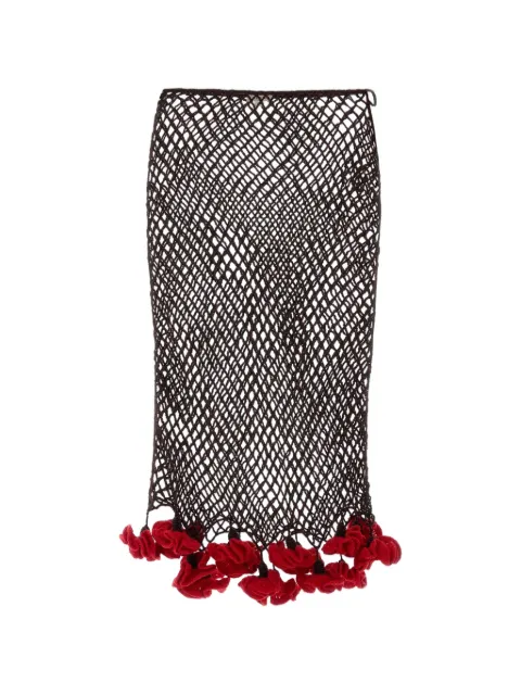 Alaïa floral crochet skirt Brown AA9J2591K221D