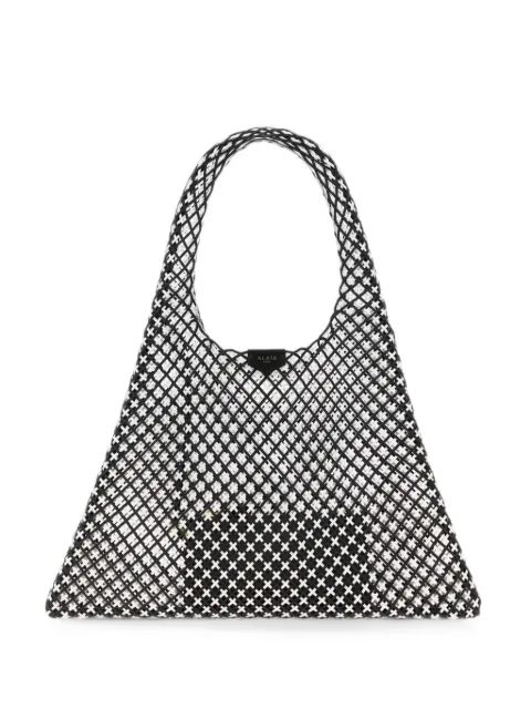 Alaïa one piece shoulder bag in leather net Black AA1L2041I201