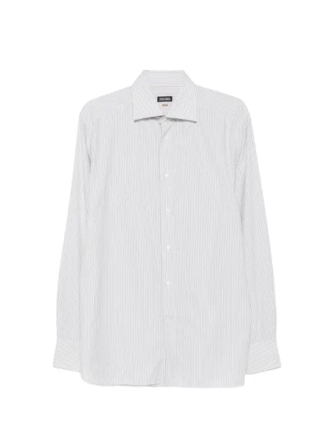 Zegna vertical-stripe long-sleeve shirt White 402252A4