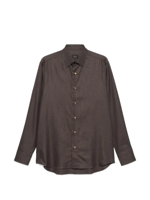 Brioni check-pattern shirt Brown SCAY0LOE022