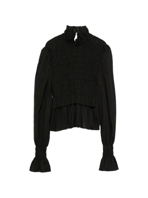 Ann Demeulemeester smocked ruffled blouse Black 2620WTO36FA752
