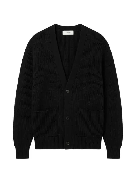 Lardini ribbed-knit V-neck cardigan Black ACLMML470AC67036