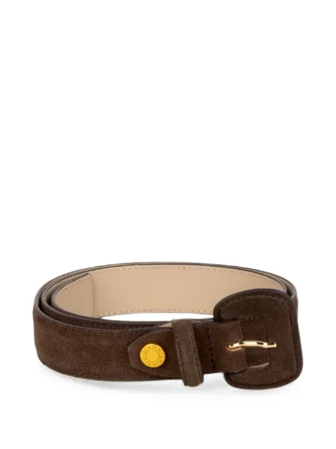 GIANNI CHIARINI suede buckle belt Brown CNK00973