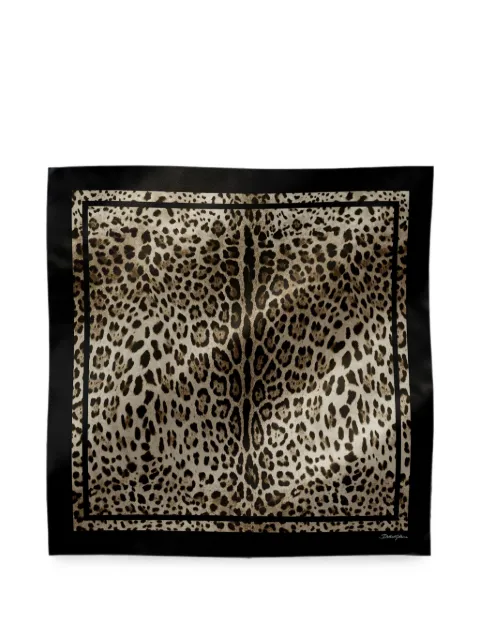 Dolce & Gabbana leopard-print silk twill foulard (90x90) Neutrals FN090RGDCF5HN13M
