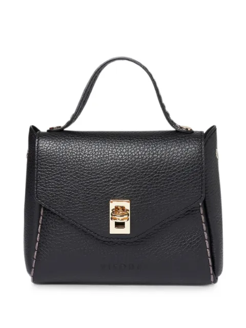 VISONA` mini grained tote bag Black 20640