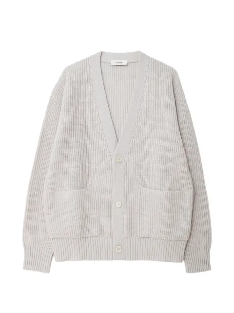 Lardini ribbed-knit patch-pocket cardigan Neutrals ACLMML470AC67036