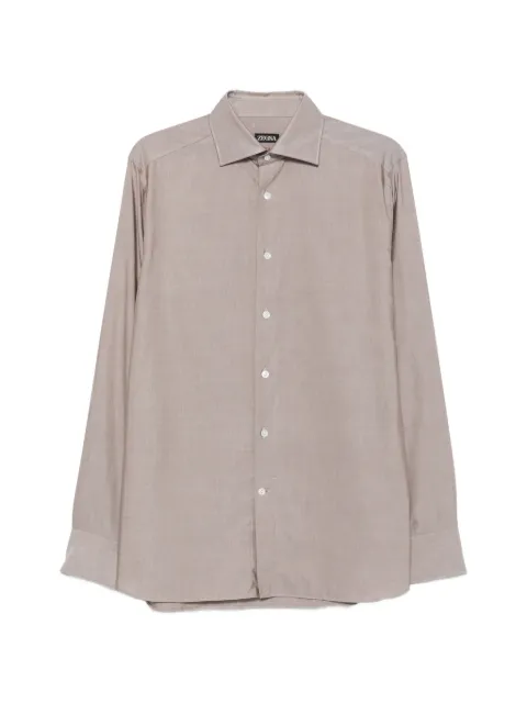 Zegna long-sleeve button-up shirt Neutrals 402218A4