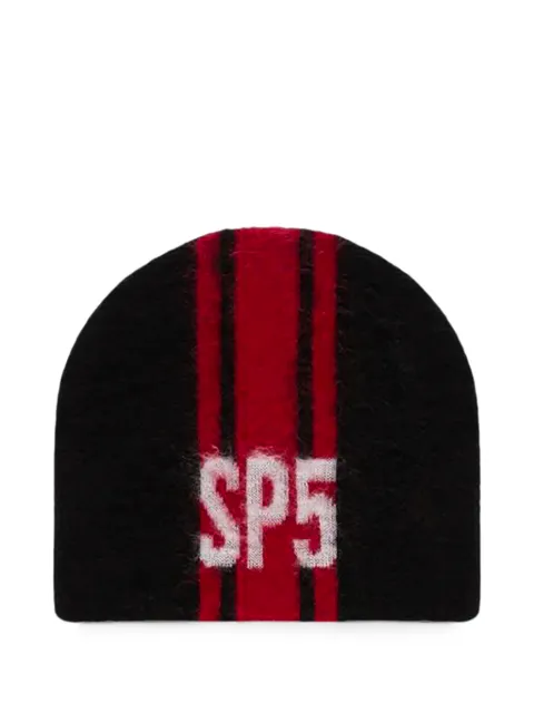 SP5DER Rally striped beanie hat Black SP5DER580