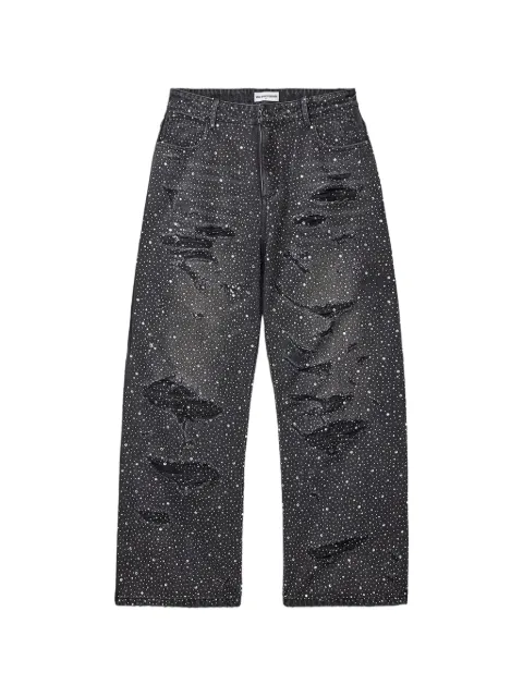 Vale Crystal Rain distressed jeans Black VAL338