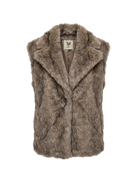 Aniye By faux-fur notched-lapels gilet Neutrals 181017