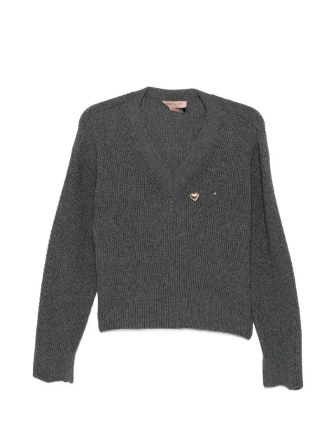 TWINSET ribbed-knit V-neck sweater Grey 262TP3052