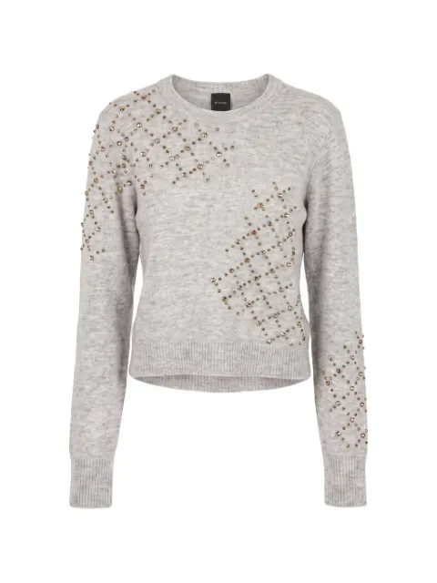 PINKO crystal-embellished wool sweater Grey 107273A3GH