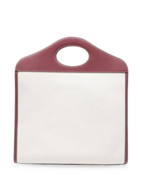 Burberry Pre-Owned Pocket canvas tote bag White GILTPUUSBA780849W