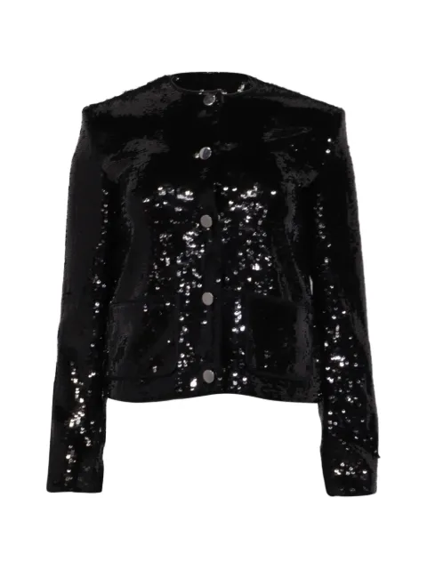 Theory sequin-embellished cropped jacket Black RFCPUUSCL780858W
