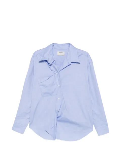 System asymmetric-front chest-pocket shirt Blue SY2G8WSHT02WM