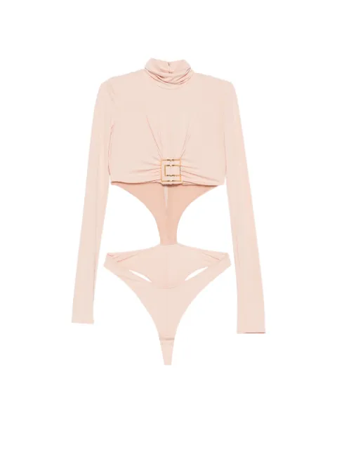 Elisabetta Franchi cut-out logo-plaque bodysuit Pink BO05567E2