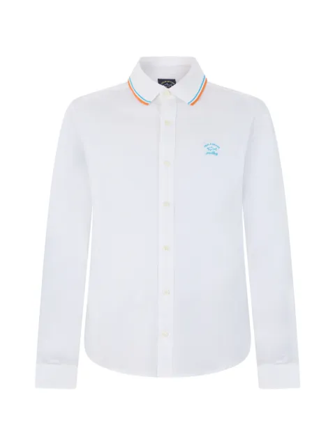 Paul & Shark logo-embroidered long-sleeve shirt White 21411600