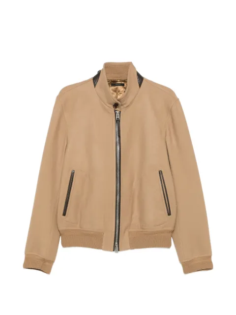 TOM FORD zip-up bomber jacket Neutrals OBG006FMW093