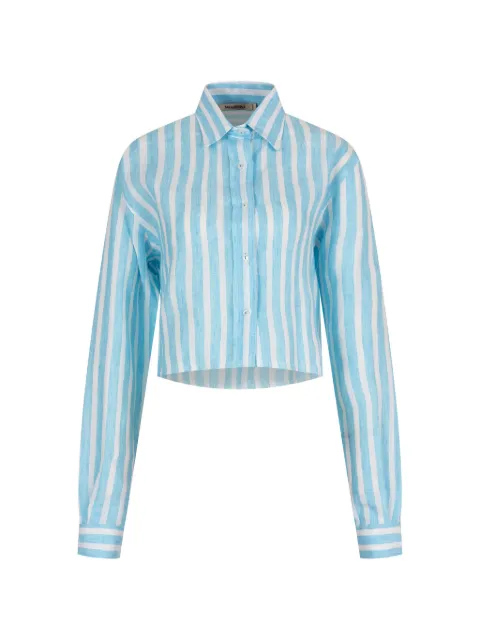 PARAMIDONNA Ida striped linen shirt Blue SS26ISABW