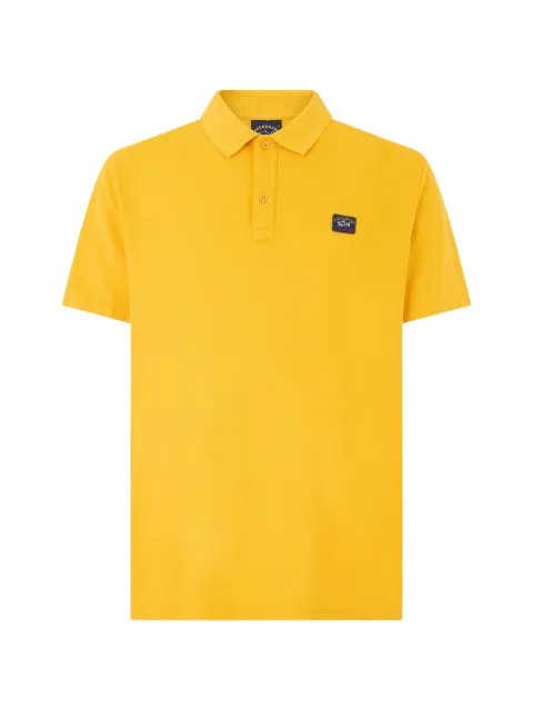 Paul & Shark logo-patch cotton polo shirt Yellow 23411274