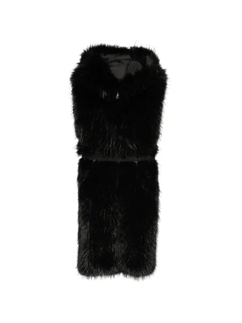 Moncler faux-fur hooded gilet Black L20933G0002989BLG