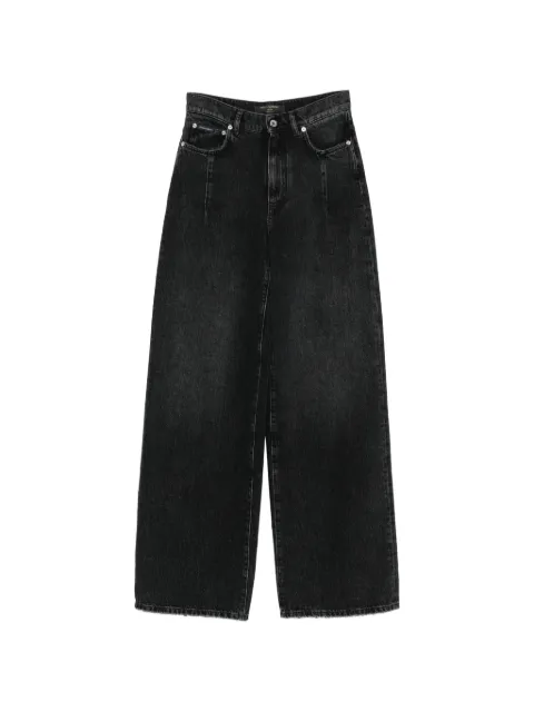 Dolce & Gabbana logo-plaque wide-leg jeans Black FTDDBDG8QA2