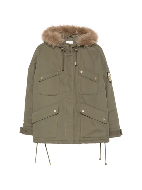 FIVE JEANS Petra faux-fur trim jacket Green 31676WPETRA
