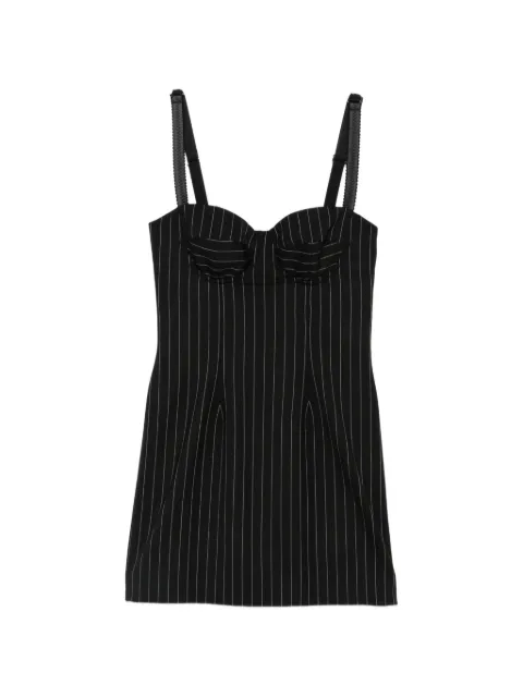 Dolce & Gabbana pinstripe-print sweetheart-neck dress Black F622BTFRBC0
