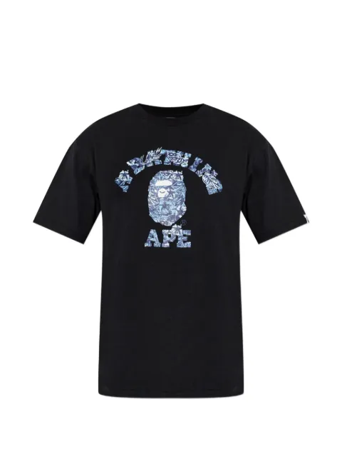 A BATHING APE® logo-print cotton T-shirt Black 001TEM301044M0