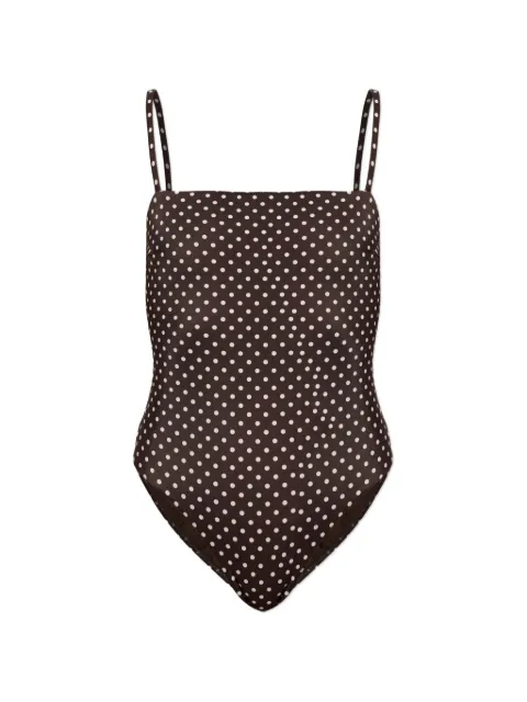 Matteau polka-dot square-neck swimsuit Brown PETITESQUAREMAILLOT0