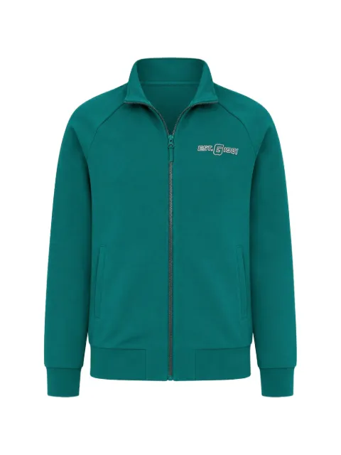 GUESS USA logo-embroidered zip-up jacket Green Z5YQ02KCE91