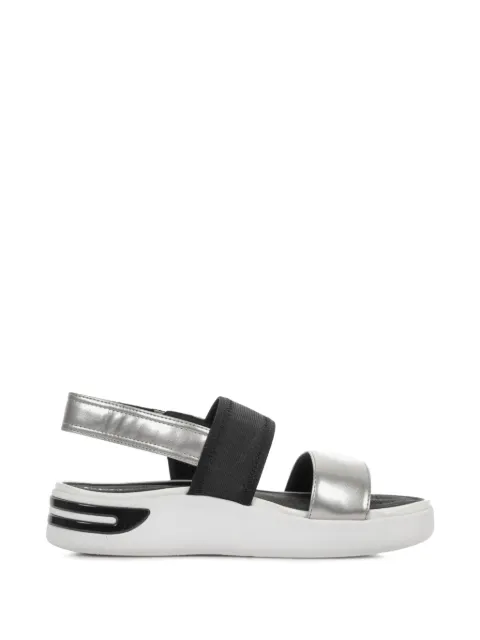 Geox metallic-effect touch-strap sandals Silver D02CMB000NFC0474