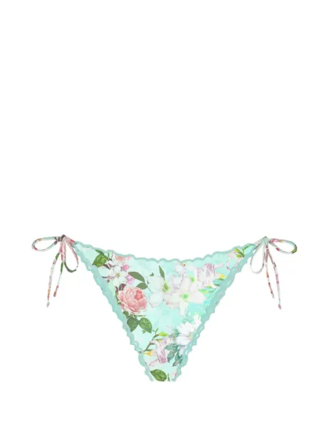 MC2 Saint Barth floral-print scalloped-edge bikini bottoms Green MIA00100661F56