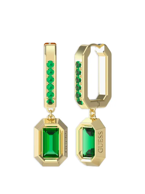 GUESS USA crystal-charm hoop earrings Gold JUBE04252JW