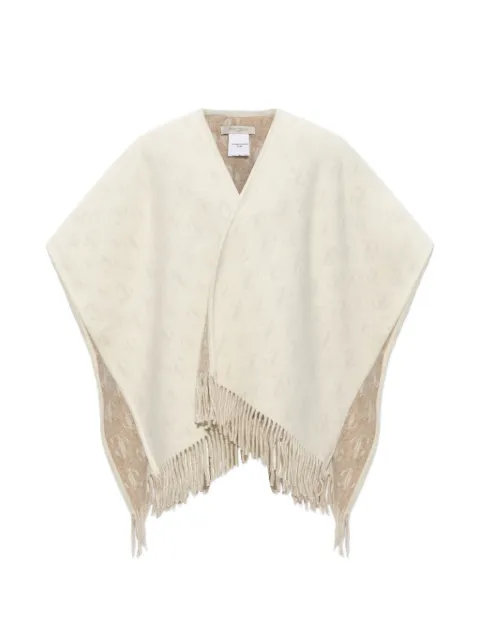 Jimmy Choo monogram fringed poncho Neutrals H6S1497300