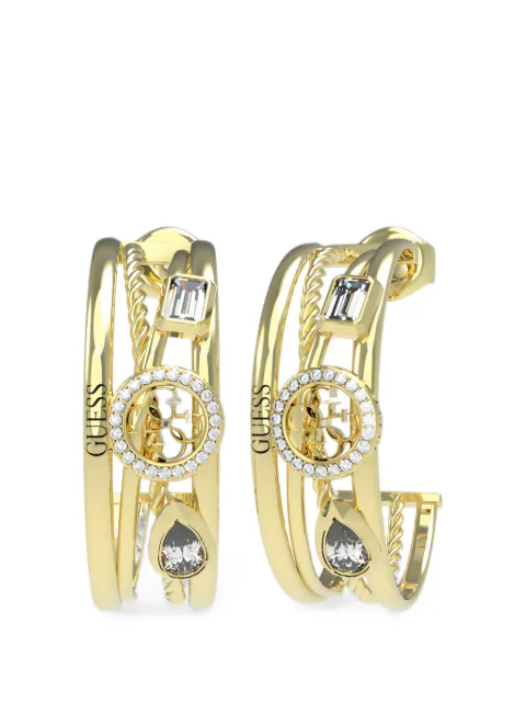 GUESS USA 4G multi-stone hoop earrings Gold JUBE05236JW