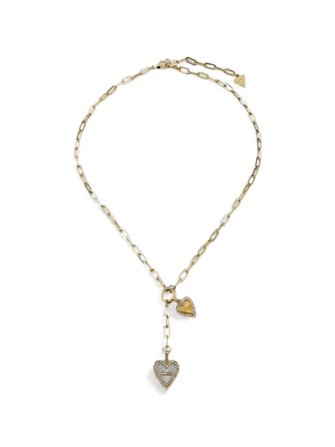 GUESS USA heart-pendant paper-link necklace Gold JUBN03234JW