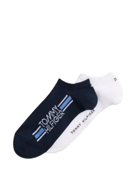 Tommy Hilfiger logo-stripe sneakers socks (set of two) Blue F701238498