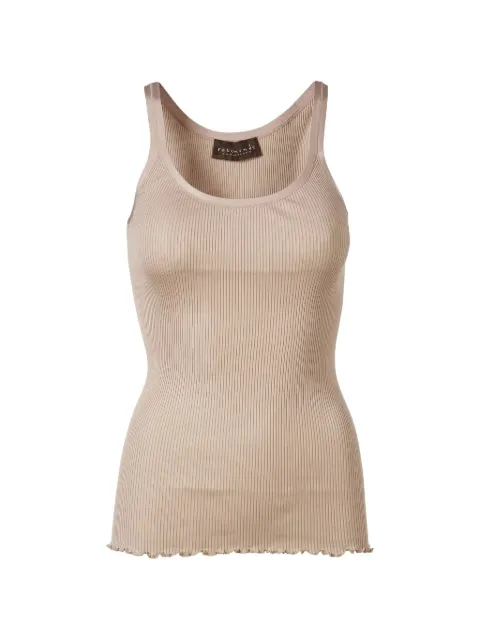Rosemunde Belle ribbed silk top Brown 5182