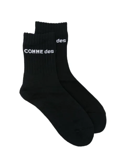 Comme des Garçons Homme Plus logo-knit ribbed socks Black PPK502051
