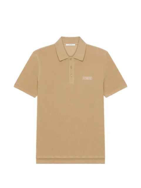 Givenchy logo-patch cotton polo shirt Neutrals GIVENCHYTESTBML00G3YTX