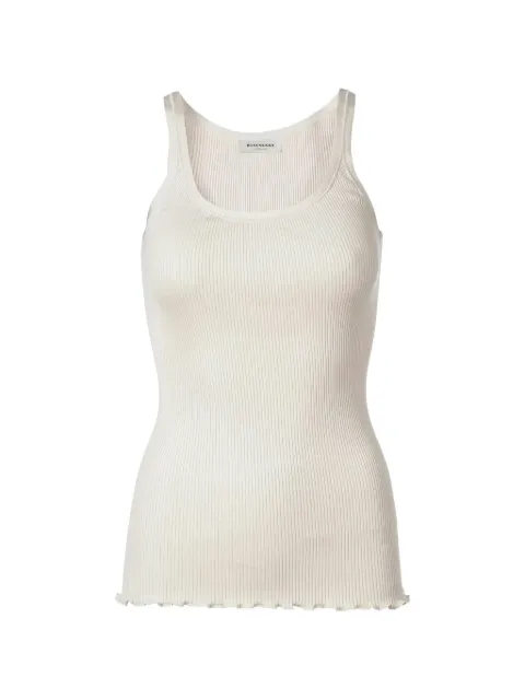 Rosemunde Belle ribbed silk top Neutrals 5182