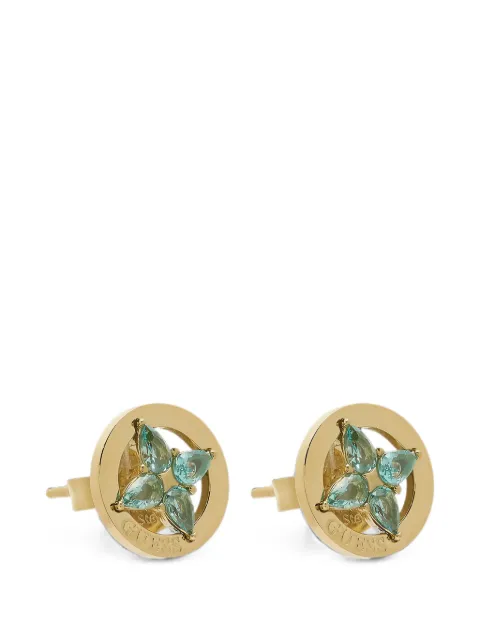 GUESS USA 8mm crystal-flowers studs-golden Gold JUBE06040JW