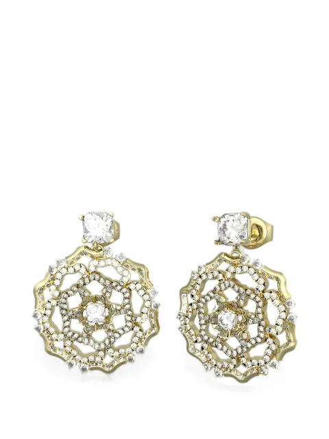 GUESS USA 35mm crystal Peony pendants earrings Gold JUBE04543JW