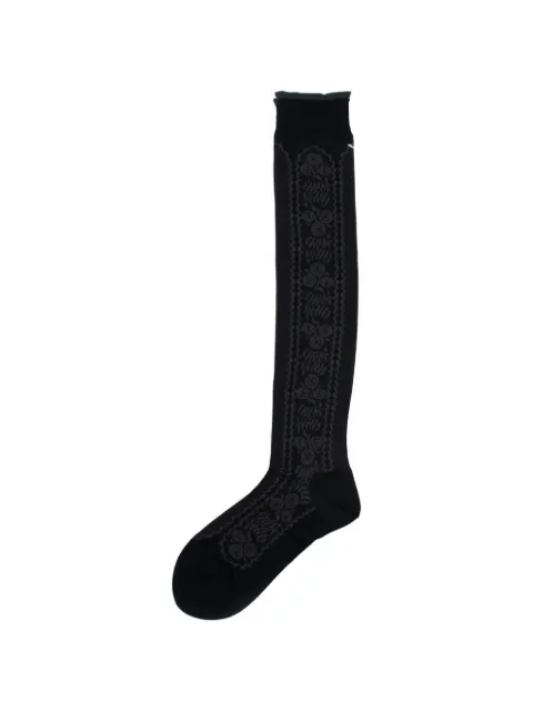 Antipast floral-pattern knit socks Black AM817